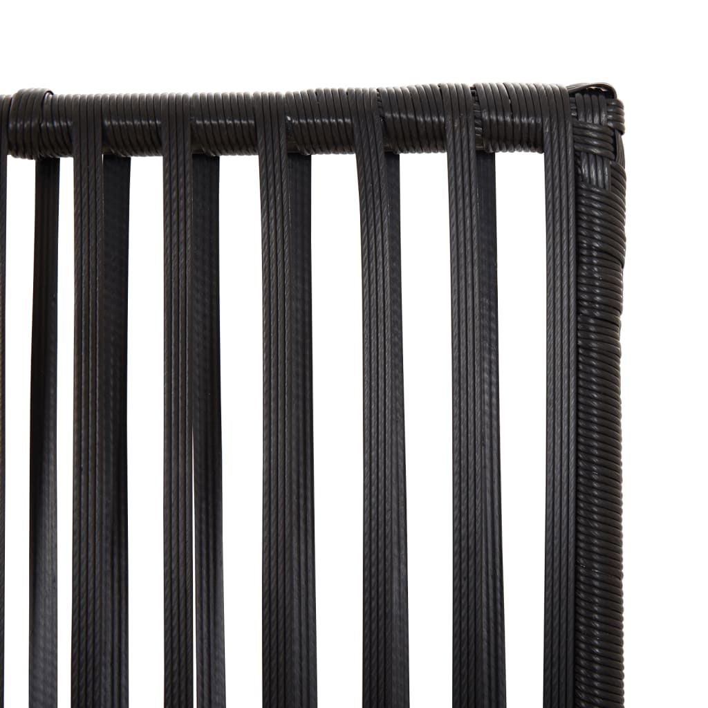 Room Divider 5 Panels Black Poly Rattan